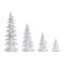 Flocked White Pine Tree with Carved Design Set